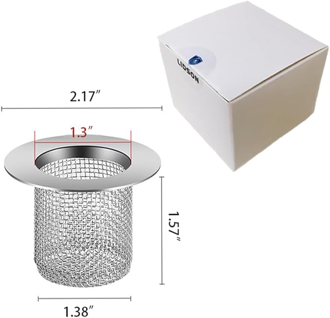 Shower Drain Hair Catcher, Shower Drain Cover - Drop-in Stainless Steel Mesh Hair Trap, Reusable Anti-Clog Drain Strainer for Bathroom Sink/Shower/Tub, Fits for ID 2-inch Holes