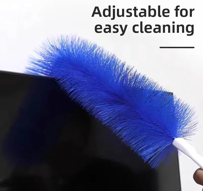 Extended Reach Fan Cleaning Brush Deep Access Duster for Ceiling Fan Blades & Vents Cleaner Tool (Blue)
