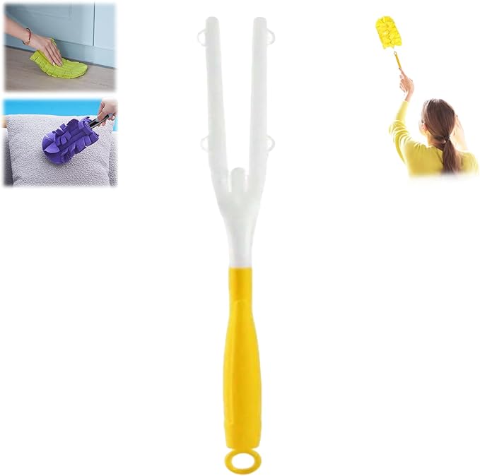360° Electrostatic Duster Refills - The Sustainable Choice for a Dust-Free Home, Reusable & Washable Microfiber Dusting Heads, Reusable Duster Refills (Handle Only (1 PC))