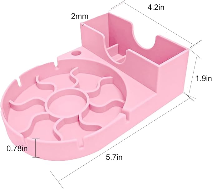 Silicone Water Bottle Drying Rack - Collapsible Cup Dryer Holder for 20/30/40 oz Tumblers, Baby Bottles, Mugs & Glasses | Non-Slip Base for Kitchen/RV/Travel(Pink, 2 in 1)