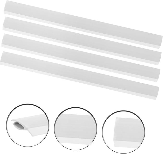 FRCOLOR 4pcs Rubber Dustpan Lip Replacement and Edge Strip Grey Broom Accessory for Cleaning