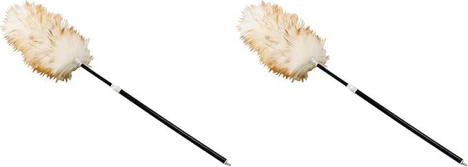 Rubbermaid Commercial Products Lambswool Duster with Telescoping Plastic Handle, Adjustable Extension Pole 30-Inch to 42-Inch, Cleaning for Ceiling Fans/High Ceilings/Hard to Reach Areas (Pack of 2)