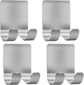 Deluxe Razor Holder for Shower-Hook Hanger Stand(4 Pack)Adhesive Stainless Steel Heavy Duty Utility Storage Hook,Shower Hook for Razor Bathroom Kitchen Organizer for Shaver Plug Robe Towel Loofah Coat