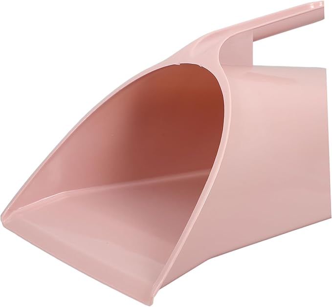 PRETYZOOM Ergonomic Handheld Dustpan Pink Long Handle Dust Pan Only for Room Office Portable Trash Shovel
