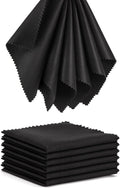 Eyeglass Cleaning Cloth Glasses Cleaner 12Pack Microfiber Lens Eyewear Sunglasses Wipes Clean Jewelry Screen Camera Lint Free Thick 5x6 Inch (Black, 6x7)