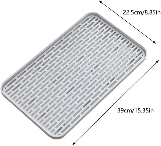 Double Layer Bottle Drying Rack and Drain Tray with Non-Slip Design Kitchen Countertop Organizer for Bottles Cups and Utensils