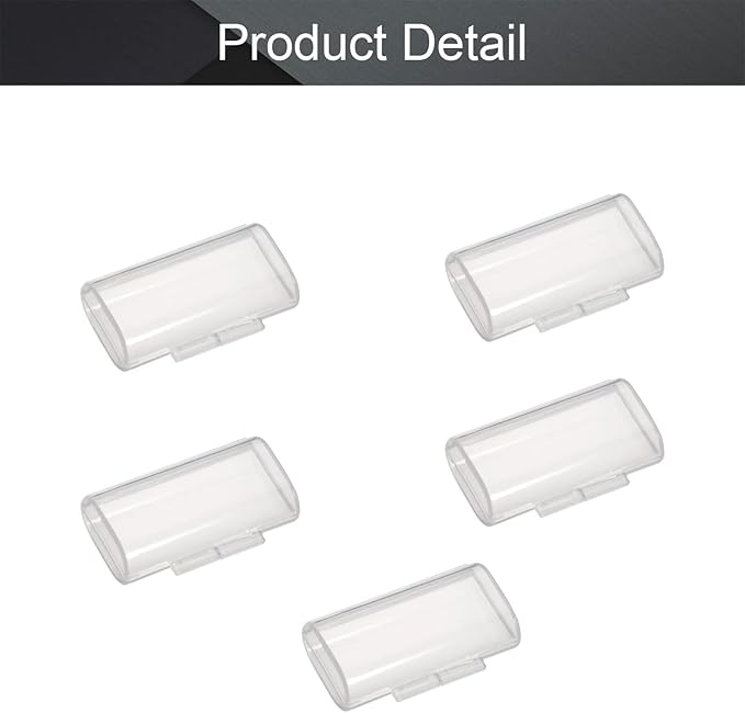 Fielect 2 x AAA Battery Storage Case Holder Organizer Box Transparent 5Pcs