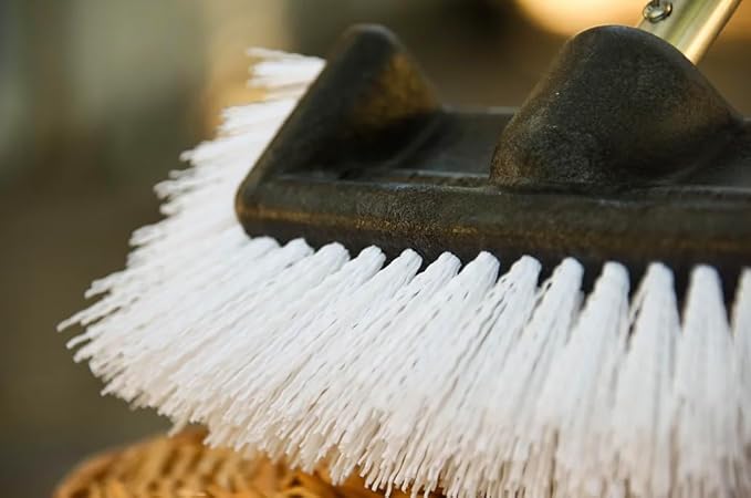 Big Bird Brush (Stiff) White Boat Deck Scrub Brush for Cleaning and Washing - Boat Cleaner & Car Cleaner - Snap-On Attachment Only