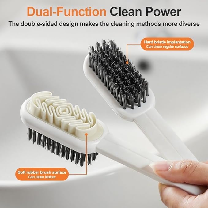 2 in 1 Suede Brush ，Suede Shoe Brush and Eraser，Rubber Polish Eraser with Soft Plastic Bristles for Suede/Nubuck Shoe、Bag、Jacket、Boots Cleaning