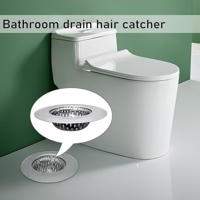 Bathtub Drain Strainer - 2.79 Inch Hair Catcher, Stainless Steel Shower Drain Cover, Bathroom Sink Strainer Filter Basket, Tub Drain Strainer, Hair Stopper