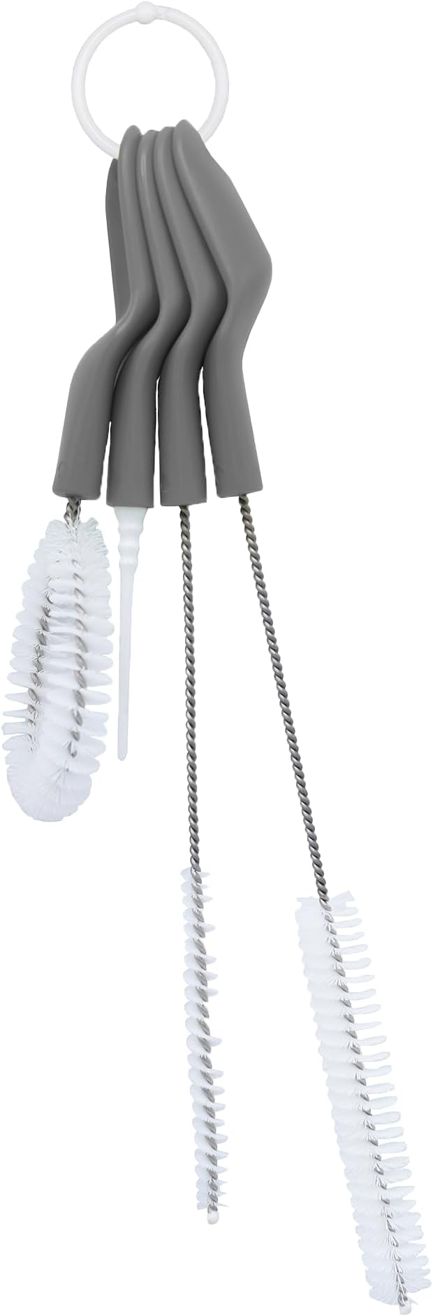Full Circle Little Sipper, Bottle and Straw Cleaning Brush Set, Sizes for Both Narrow & Wide Straws, Gray