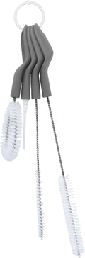 Full Circle Little Sipper, Bottle and Straw Cleaning Brush Set, Sizes for Both Narrow & Wide Straws, Gray