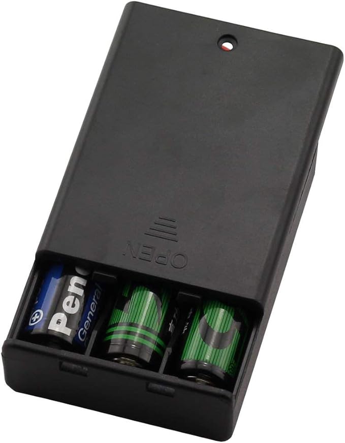 6 Pieces 3 Slots x 1.5V AA Battery Case Holder Battery Spring Clip Storage Box Wire Leads with On/Off Switch