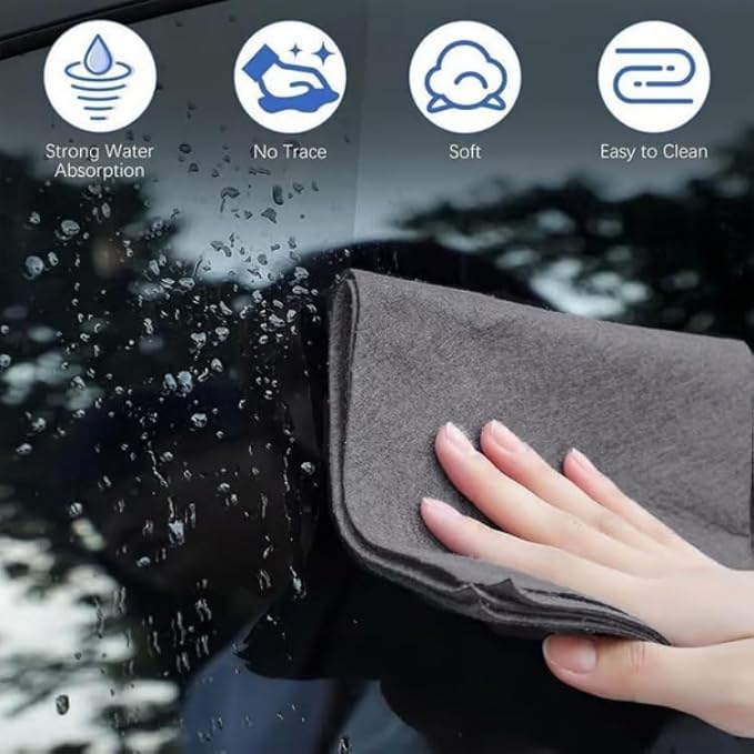 Thickened Magic Cleaning Cloth, Super Absorbent, Lint-Free, Streak-Free Microfiber Cloth for Glass, Car, Windows, Mirrors - Reusable, Quick Drying, Eco-Friendly Multi-Surface Cleaning Rag (5PCS)