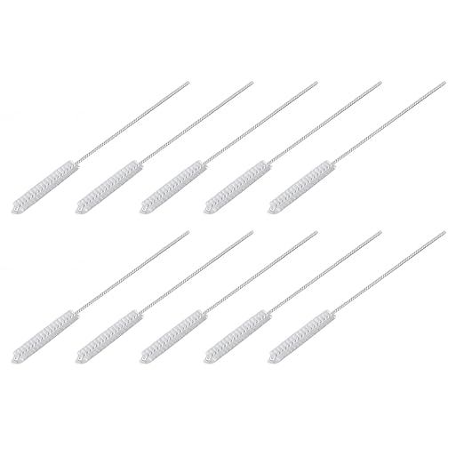 10 Pcs Hearing Aid Vent Tube Cleaning Brush, Professional Nylon Hair Hearing Aid Tube Cleaning Tool Accessory for Clean Small Holes or Pipes