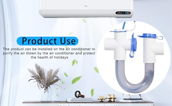 3/4 -inch Standard Condensate Trap with Cleaning Brush, PVC U Trap for HVAC Systems, Air Conditioner, Effectively Drains Condensate.