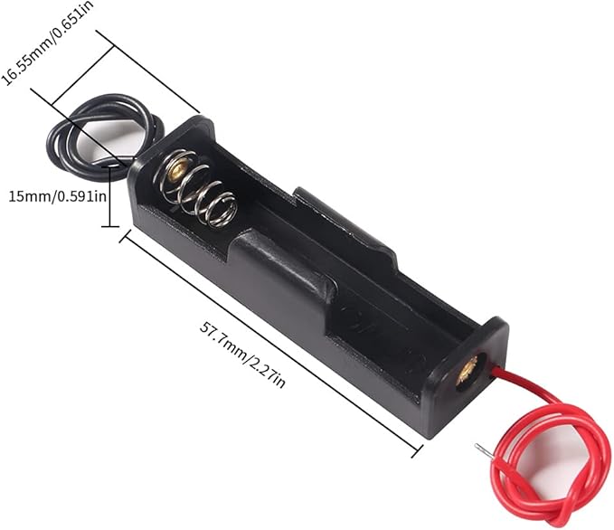 15PCS AA Battery Holder Bundle with Wire 2A Battery Holder Case 1.5V, 1 x 1.5V Series DIY Battery Storage Boxes, 1 Slot Black Plastic Batteries Case for AA Battery