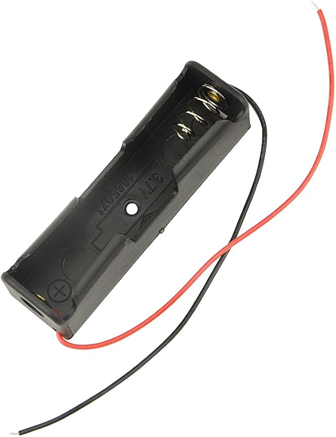 WMYCONGCONG 20 PCS 18650 Battery Holder Single 1x 3.7V 18650 Battery Holder with Wire Plastic 1 Slot Batteries Storage Box