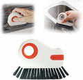 2 in 1 Groove Cleaning Brush Window Track Cleaning Tools, 2025 Upgrade Multifunction Hard Bristle Crevice Cleaner Brush with Hidden Scraper for Sliding Door Track, Window Sill (Orange 1PCS)