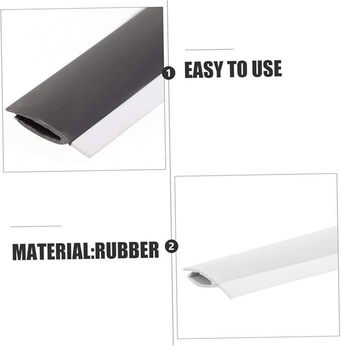 ABOOFAN 4pcs Rubber Dustpan Lip Replacement Strips Soft Edge Seal for Dustpan Rectangle Shape Weather-Resistant for Home and Office Cleaning