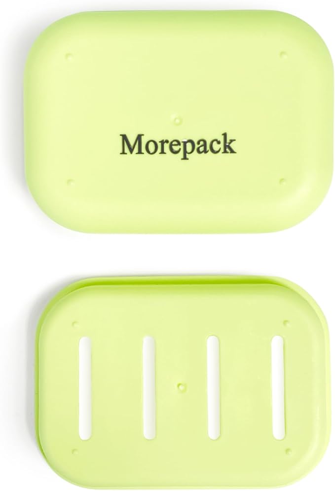 Double Layer Draining Soap Dish, Plastic Dishwashing Sponge Soap Holder for Kitchen, Bathroom, and Washstand (Light Green)