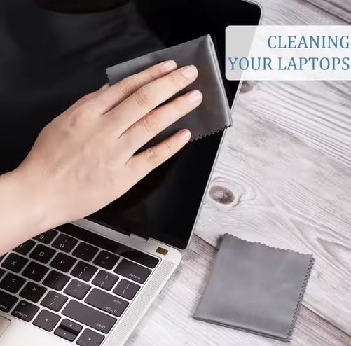 10 Pack Microfiber Lens Cleaning Cloth, 6x7 Lint Free Cloth for Eyeglasses, Camera Lens, Cell Phones, LCD Screens, Computers, CD DVD, Eyeglasses and Other Delicate Surfaces