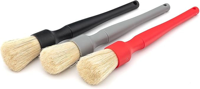Detail Factory Boar Hair Detailing Brush Large, Comfortable Grip and Heavy-Duty Scrubbing for Interior, Exterior, Engine Bay, Wheels, Exhaust Tips, Textured Plastic