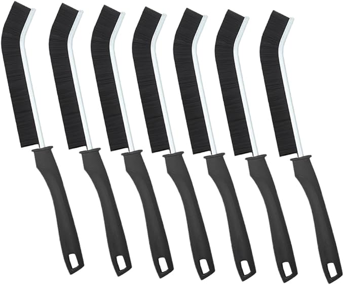 Bathroom Gap Cleaning Brush,Hard Bristle Crevice Brushes, Multifunctional Hand-held Groove Cleaning Brush,Dead Corner Brush for Bathroom Kitchen Tiles,Window Track,Shutter,Door Slots，Black (6)