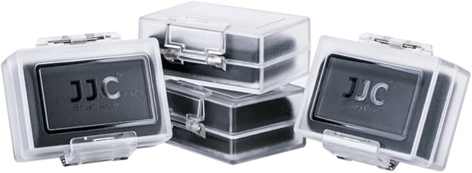 JJC Camera Battery Case Holder Box for Canon LP-E17 LP-E10 LP-E6 LP-E6N,Nikon EN-EL15a EN-EL14,Fujifilm NP-W126 NP-W126S,Sony NP-FW50 NP-FW100 and More Camera Battery Pack Below 2.36" x 1.65" x 0.94"