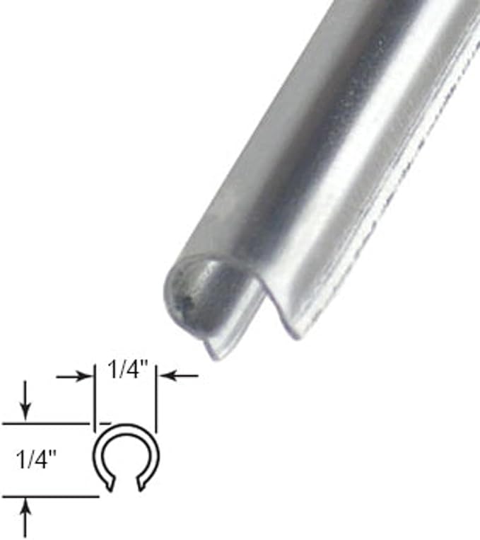 Snap On Repair Track Cover 1/4" for Sliding Patio Glass Doors | Sliding Door Repair Replacement Hardware Repair Stainless Steel | Fix Sliding Glass Door (2 Feet)
