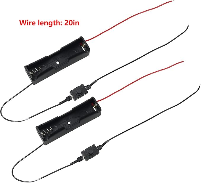 3.7V 18650 Battery Holder 3PCS Single Slot 18650 Battery Case Box with Extend Button Switch Wire Leads for Arduino Project Electronic Circuit, Battery Storage Box