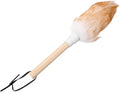 NOLITOY Wool Duster for Car and Furniture Dust Cleaning, Small White Lambswool Handheld Duster with Wooden Handle, Washable Household Dust Removal Tool for Interior and Home Use
