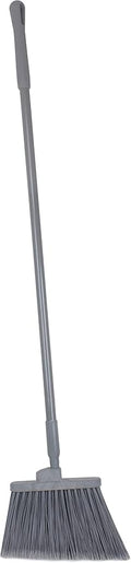 SPARTA 41082EC23 Plastic Color Coded Broom, Flagged Bristles, Long Broom With Angled Head For Large Debris, 56 Inches, Gray