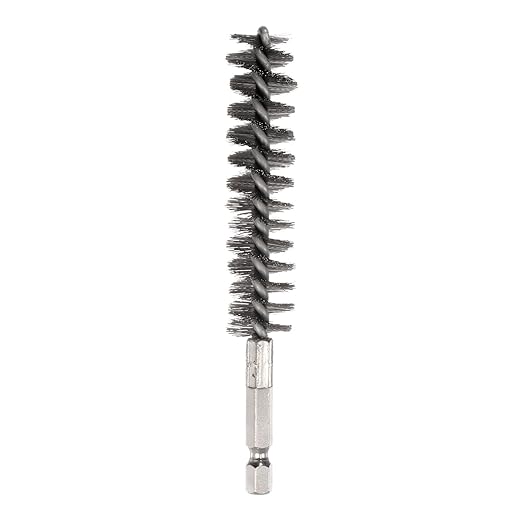 HARFINGTON Stainless Steel Bore Brush 17mm Dia Cleaning Wire Brush with Handle 1/4 Inch Hex Shank for Tubes, Ports, Bearings