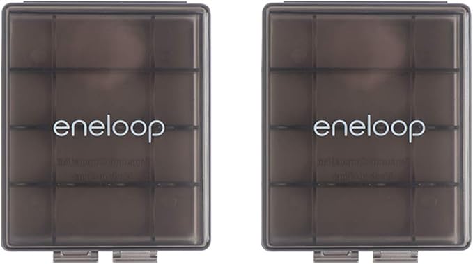 Eneloop Panasonic BQ-CASEK2SA pro Battery Storage Cases with 4AA or 5AAA Battery Capacity, Obsidian Gray (Pack of 2)