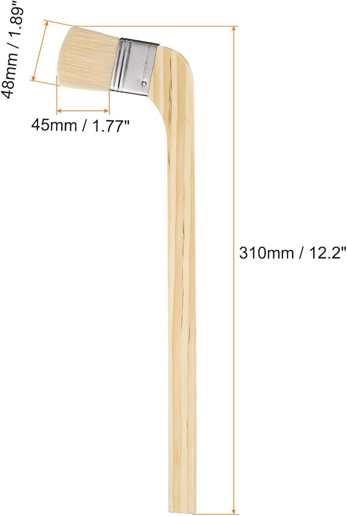HARFINGTON Paint Brush 3Pcs 2" Brush Width Reusable Variety Angled Bend Brushes Radiator Paint for All Latex Oil Painting Furniture Walls Treatment, Brown