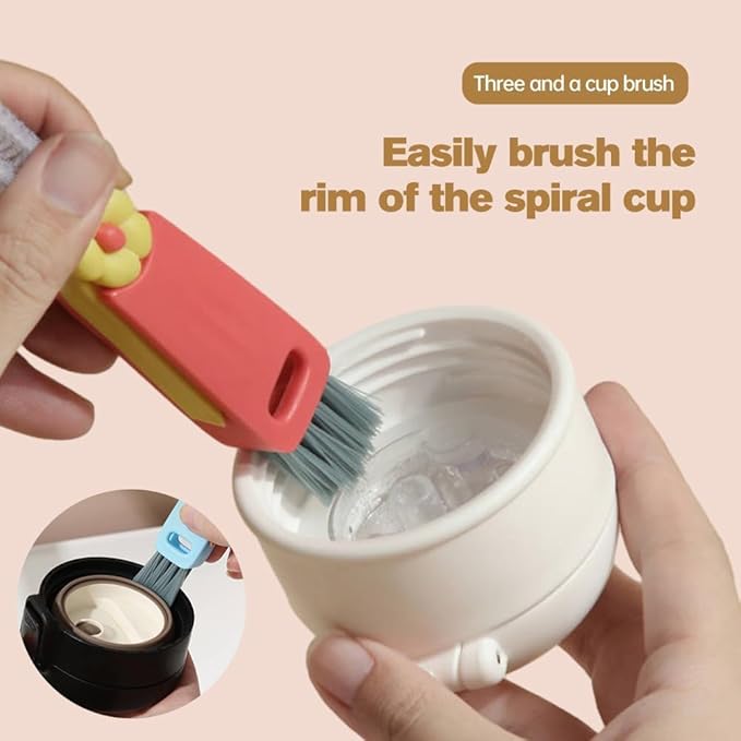3 in 1 Cup Lid Cleaning Brush, Multifunctional Cleaning Brush Portable Cup Lid Cleaner for Bottle Gap Tight Spaces Cup, Portable Cup Lid Cleaner, 1 Pcs Blue