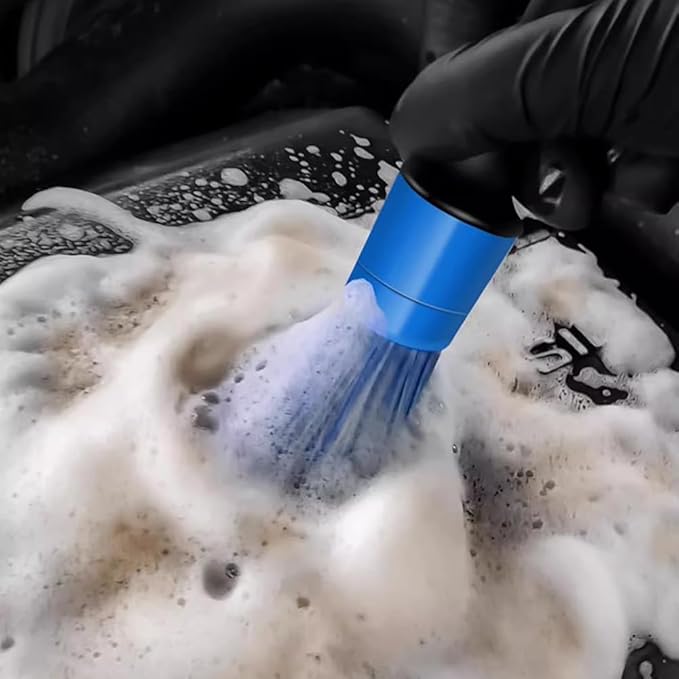5pcs Different Size Car Detailing Brushes, Soft Non-Scratch Car Interior Cleaning Brushes for Cleaning Wheels, Interior, Exterior, Skylight, Leather, Air Vents, Emblems(Black+Blue)