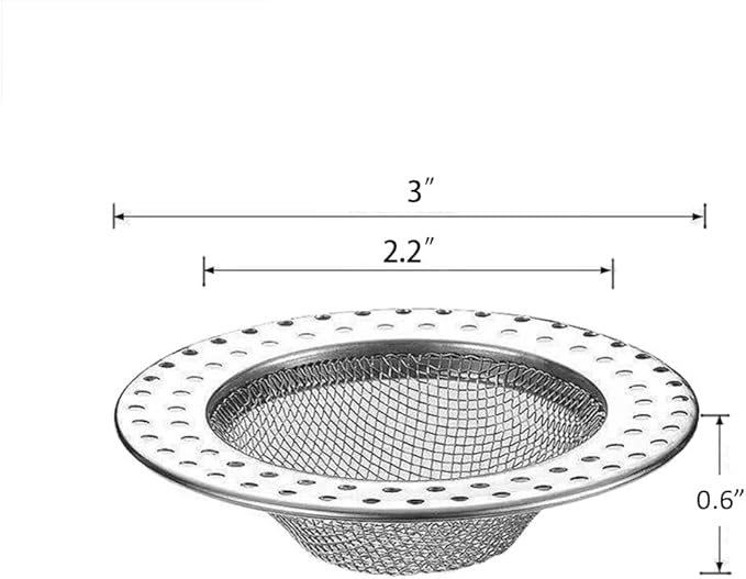 Shower Drain Hair Catcher, Shower Drain Cover - Drop-in Stainless Steel Mesh Hair Trap, Reusable Anti-Clog Drain Strainer for Bathroom Sink/Shower/Tub, Fits for ID 3-inch Holes