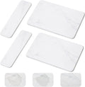 4 Pcs Absorbent Diatomaceous Dish Drying Mat Set White Non Slip 12x8in ＆ 9x3in Drying Mat Heat Resistant Small Size Hard Draining Instant Dish Pad for Rack Kitchen Counter Bathroom Sink