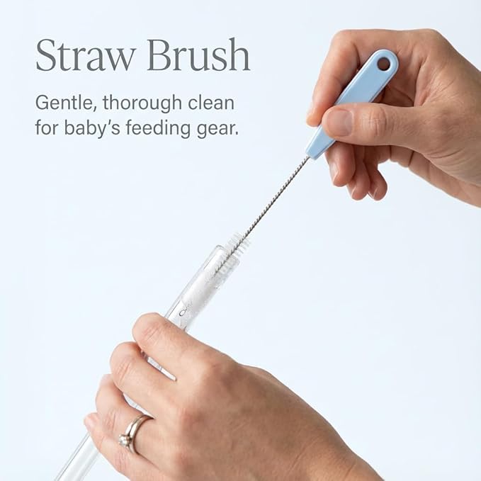4-in-1 Baby Bottle Brush Set, Bottle Brush for Baby, Bottle Cleaner Brush Set, Including Nylon Bottle Brush, Bottle Cap Brush, Straw Brush, Nipple Brush, BPA-Free (Blue)