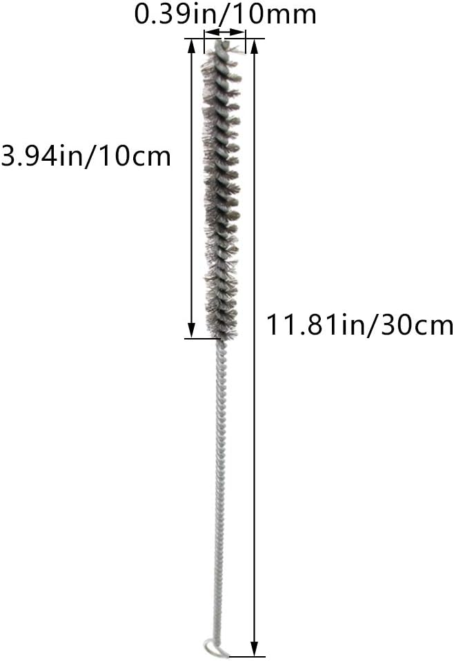 Utoolmart Stainless Steel Wire Cleaning Brush, Spiral Power Brush, 0.4-inch Diameter, 12-inch Length, 2pcs