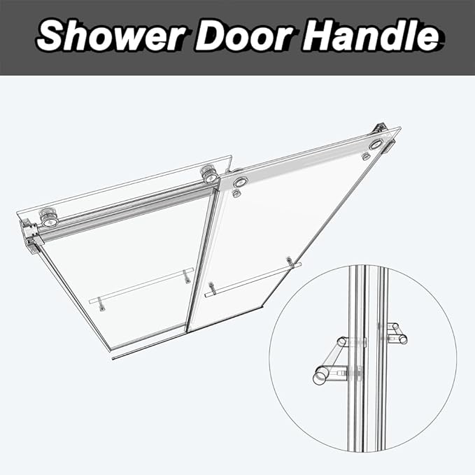 Sunrosa Frameless Double Sliding Shower Door 44-48" W x 76" H, 5/16" (8mm) Thick Easy-Clean Tempered Glass, Soft-Close Adjustable Shower Door with Towel Bar, Brushed Gold Finish