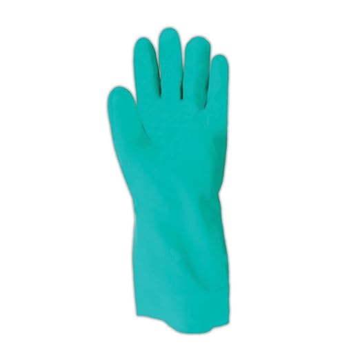 SHOWA 730 Nitrile Chemical Resistant Safety Glove with Cotton Flocked Liner, Food Safe, 15 Mil Thick, 13" Length, Medium (12 Pair)