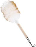 Lambswool Duster Solid Wooden Handle Lamb Wool Duster Feather Dusters for Cleaning Ceiling Fan Window Blinds Furniture Figurines Car, 13 in