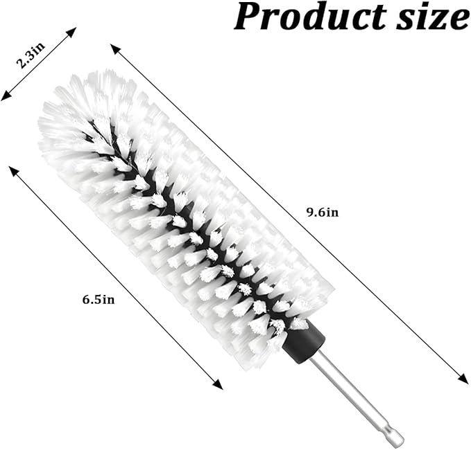 Drill Brush for Car Wheel, Soft No Scratches Vehicle Rim Cleaning Brush for Wheel Rim Engine, Highly Density Automotive Tire Drill Cleaner Tool, Universal for Most Vehicles (White)