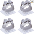 Broom and Mop Holder Clip 4 Pcs Mop Broom Wall Mounted Heavy Duty with Plastic Hooks Hanger No Drilling Mop Gripper for Home Bathroom Kitchen (Gray)