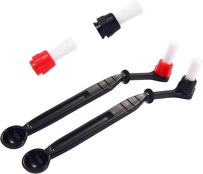 Coffee Machine Cleaning Brush Kit - 2 Coffee Cleaning Brushes With Spoons and 2 Removable Brush Heads for Espresso Machine and Coffee Grinder