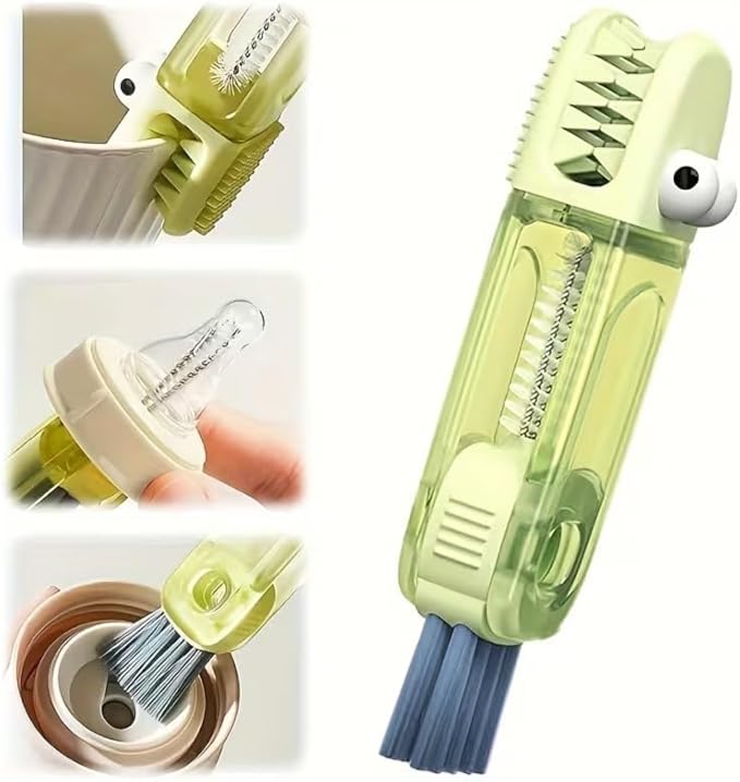 Megalobox 4 in 1 Cup Lid Cleaning Brush,Portable Water Bottle Cleaner Brush,Home Kitchen Crevice Cleaning Tools,Multifuncional Cleaning Tool for Cup, Bottle, jar, etc