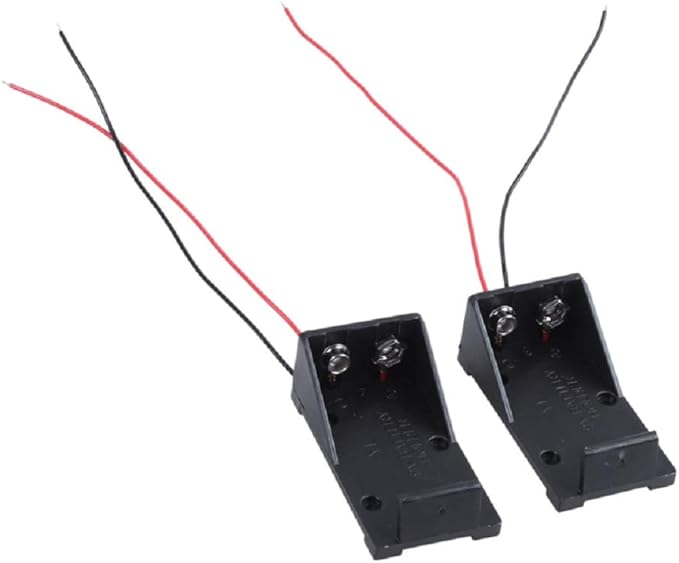 10pcs Two Wire Leads Spring Clip 9V Battery Holder Case Storage Box